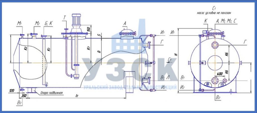 Чертеж емкости ГКК в Балаково